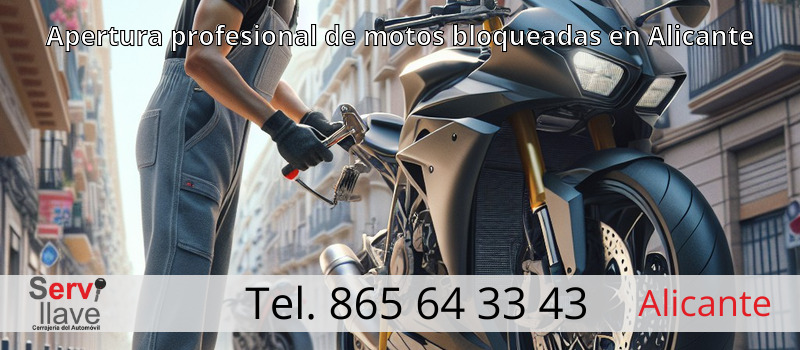 Apertura profesional de motos bloqueadas en Alicante