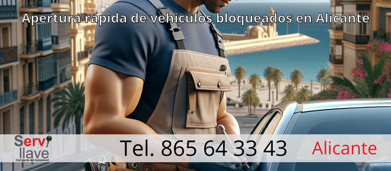 Apertura rápida de vehículos bloqueados en Alicante