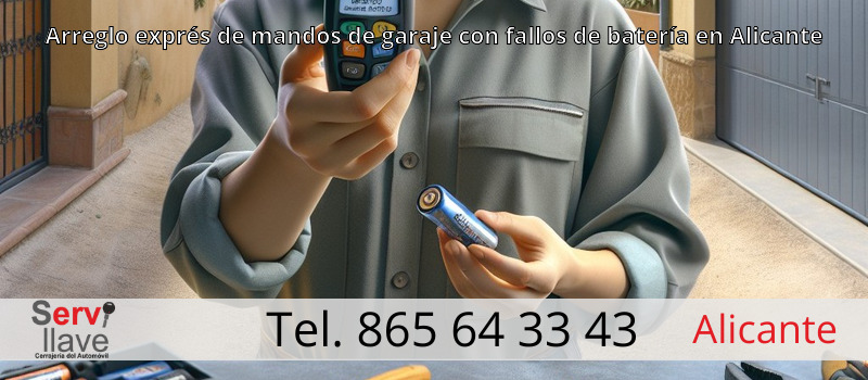 Arreglo exprés de mandos de garaje con fallos de batería en Alicante