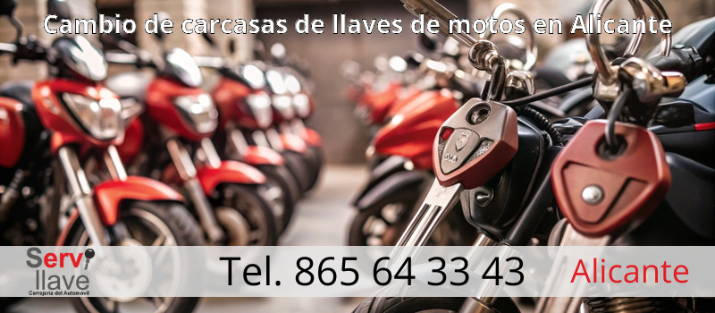 Cambio de carcasas de llaves de motos en Alicante