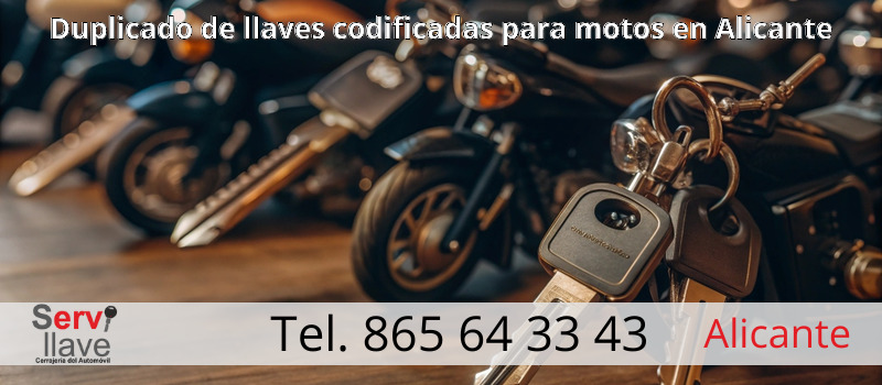 Duplicado de llaves codificadas para motos en Alicante