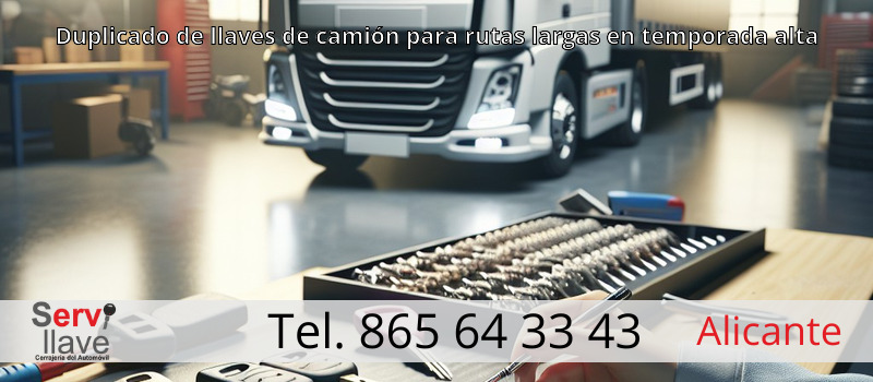 Duplicado de llaves de camión para rutas largas en temporada alta