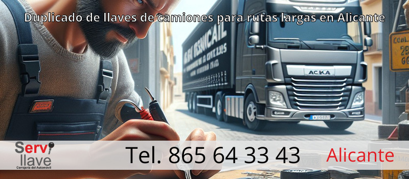 Duplicado de llaves de camiones para rutas largas en Alicante