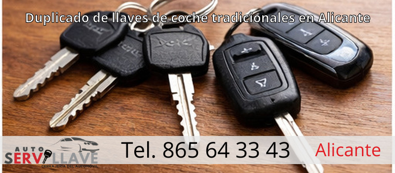 Duplicado de llaves de coche tradicionales en Alicante