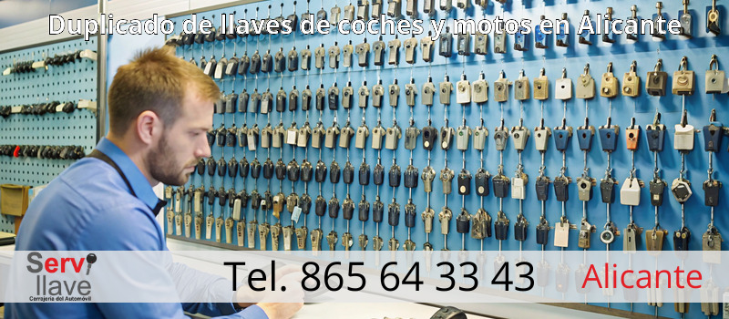 Duplicado de llaves de coches y motos en Alicante
