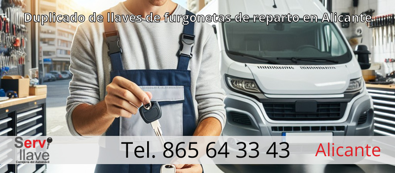 Duplicado de llaves de furgonetas de reparto en Alicante