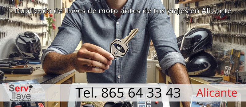Duplicado de llaves de moto antes de tus viajes en Alicante