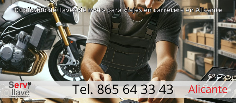 Duplicado de llaves de moto para viajes en carretera en Alicante