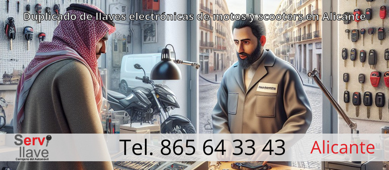 Duplicado de llaves electrónicas de motos y scooters en Alicante