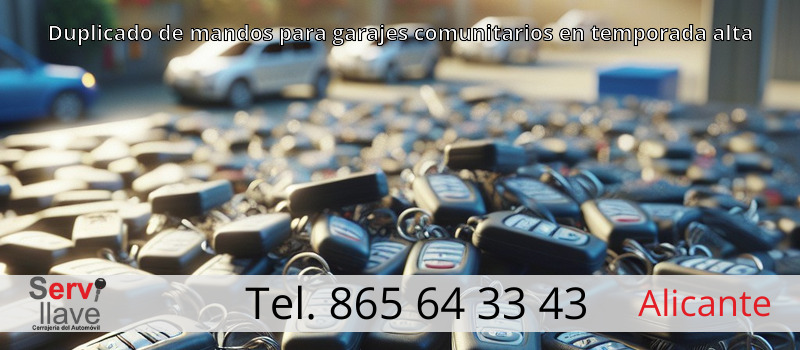 Duplicado de mandos para garajes comunitarios en temporada alta