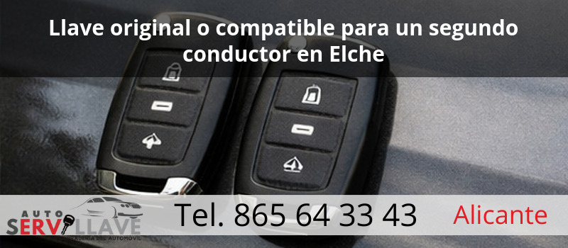 Llave original o compatible para un segundo conductor en Elche