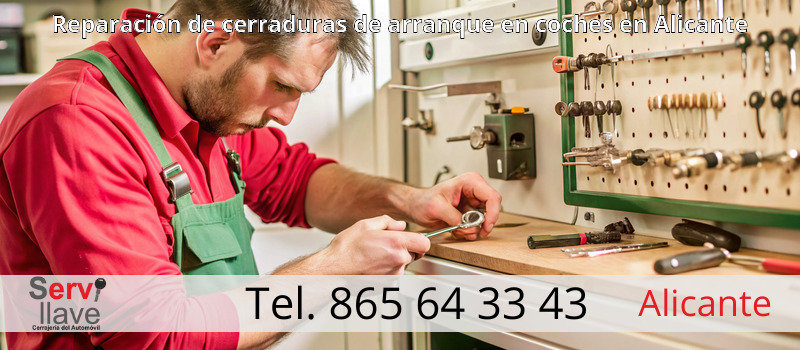 Reparación de cerraduras de arranque en coches en Alicante