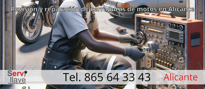 Revisión y reparación de cerraduras de motos en Alicante