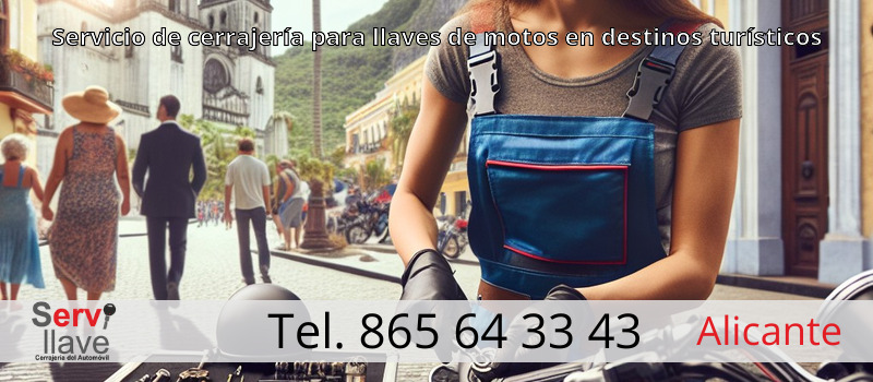 Servicio de cerrajería para llaves de motos en destinos turísticos