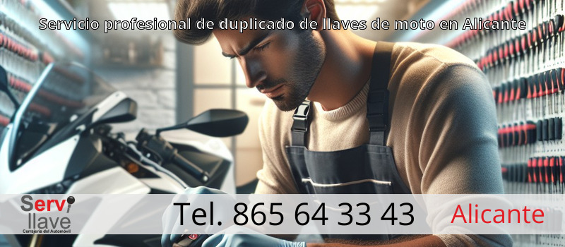 Servicio profesional de duplicado de llaves de moto en Alicante