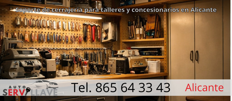Soporte de cerrajería para talleres y concesionarios en Alicante